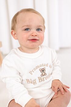 Promoted To Big Brother/Big Sister Embroidered Bear Sweatshirt Jumper, 2 of 7