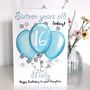 Personalised Blue Balloons Age Birthday Card, thumbnail 1 of 7