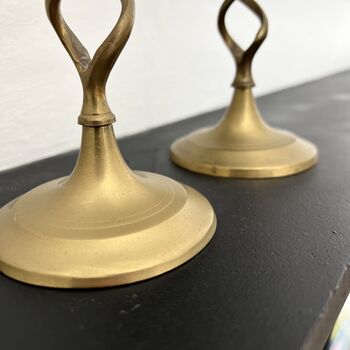 Pair Of Vintage Brass Twist Candlesticks, 4 of 5