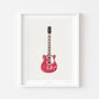 Vintage Guitar A4 Illustrated Print For Music Lover, thumbnail 1 of 4