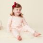 Baby And Children's Pink Ballerina Print Cuffed Pyjamas, thumbnail 2 of 6