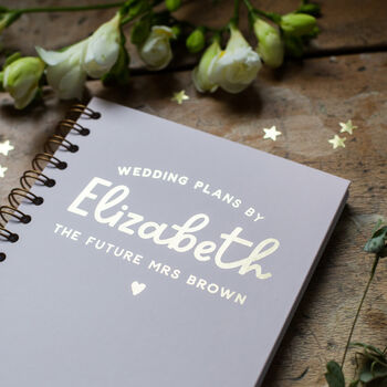 Personalised Bride To Be Gold Foil Wedding Notebook, 2 of 9