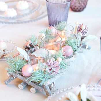 Pink Glitter Christmas Candle Centrepiece, 4 of 6