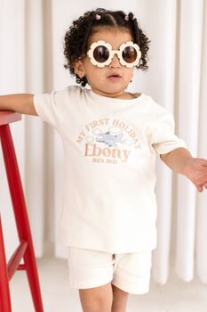 Personalised Airport Outfit Embroidered Holiday T Shirt And Shorts Set, 4 of 9