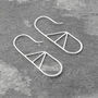 Geometric Oval Sterling Silver Hoop Earrings, thumbnail 2 of 4