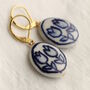 Oval Blue Tulip Earrings, thumbnail 1 of 6
