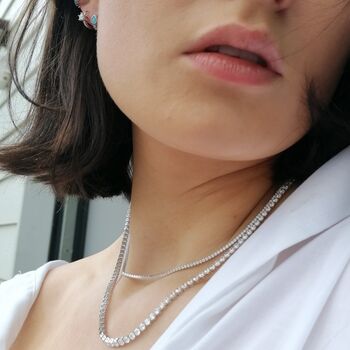 Slim Classic Tennis Chain Necklace, 2 of 6