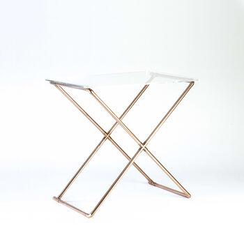 Handcrafted Side Table In Copper With Acrylic Top, 2 of 6