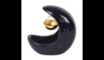 Crescent Moon Hanging Oil Burner With Gold Dish, 3 of 4