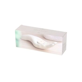 White Ceramic Open Hand Tealight Holder, 3 of 4