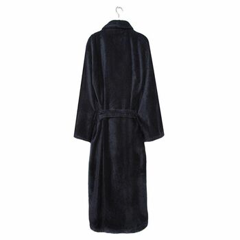 Women's Egyptian Cotton Dressing Gown Baroness Navy, 2 of 4