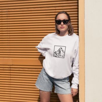 Mountains White And Black Unisex Sweatshirt, 3 of 5