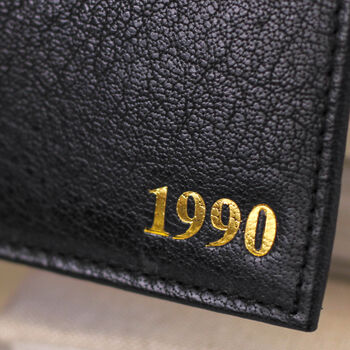 Personalised Birth Year Leather Wallet, 2 of 5