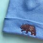 Brown Bear Embroidered Beanie Hat, thumbnail 1 of 1