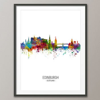 Edinburgh Skyline Portrait Print And Box Canvas, 3 of 5