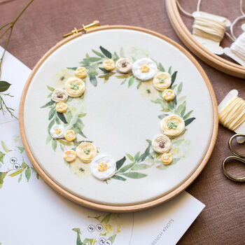 Lemon Wreath Embroidery Hoop Kit, 4 of 5