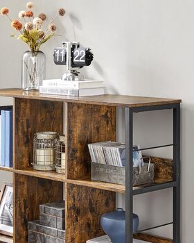 Three Tier Bookcase Display Rack Industrial Bookshelf, 6 of 12