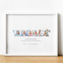 Personalised Kids Name Print | Princess Baby Nursery Wall Art And Gift, thumbnail 2 of 6