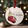 Personalised Christmas Memorial Robin And Stocking Bauble, thumbnail 1 of 4