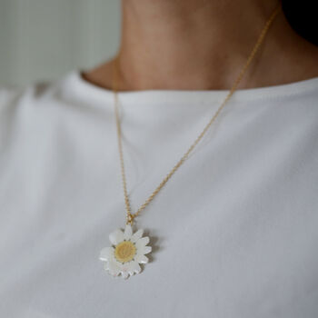 Daisy Flower Sterling Silver Or 24ct Gold Necklace, 2 of 10