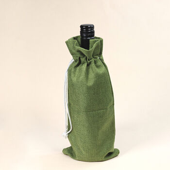 G Decor Santa Green Wine Bottle Xmas Cover Bag, 2 of 3