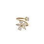Fleur Luxe 18k Gold Plated Open Crystal Flower Ring, thumbnail 2 of 3