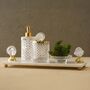 Five Piece Marble And Glass Bathroom Set With Tray, thumbnail 1 of 2