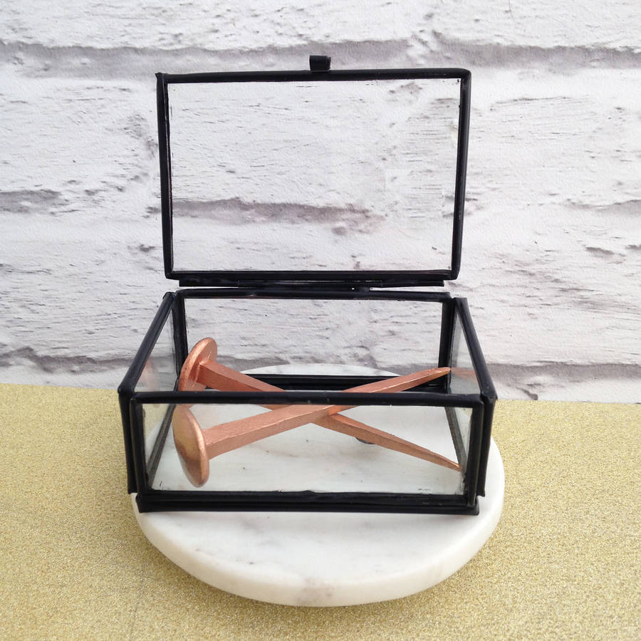 Small Rectangular Black Glass Box By Posh Totty Designs Interiors