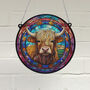 Highland Cow Stained Glass Effect Suncatcher, thumbnail 1 of 6