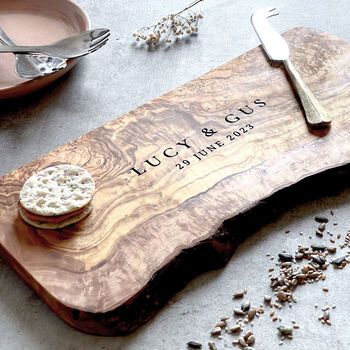 Personalised Olive Wood Cheese Board, 2 of 12