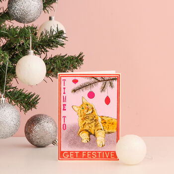 Get Festive Ginger Cat Christmas Card, 3 of 7