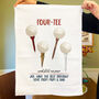 Personalised Four Tee Tea Towel 40th Birthday Gift For Golfers, thumbnail 1 of 3