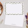 Personalised Green Wavy Note Cards A6 Notecard Set, thumbnail 2 of 5