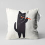 Musician Black Cat Themed Cushion Cover, thumbnail 1 of 7