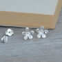 Little Flower Earring Studs In Sterling Silver, thumbnail 3 of 5