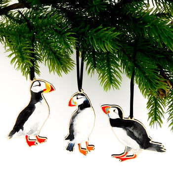 Puffin Wooden Hanging Decoration, 5 of 7
