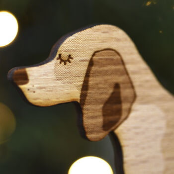 Beagle Personalised Dog Wooden Christmas Decoration, 5 of 7