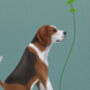 Beagle On Tandem Art Print, Framed Or Unframed, thumbnail 2 of 6