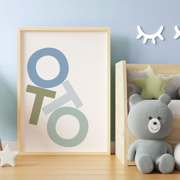 Personalised Name Print Muted Colour Stacked Letters, 9 of 10