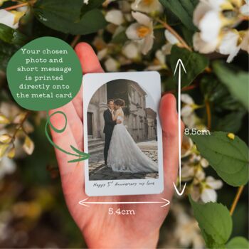 Personalised Anniversary Photo And Message Wallet Card, 3 of 4