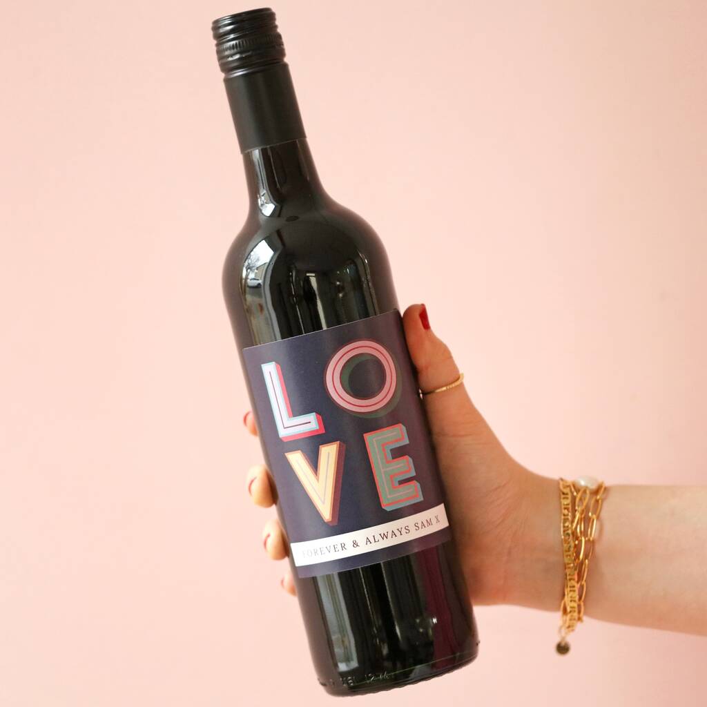 Personalised Bold Love Wine By Lisa Angel