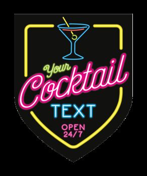 Neon Cocktail Bar. Personalised Bar Sign, 5 of 10