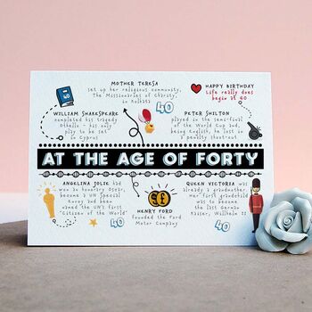 Personalised 40th Birthday Age Card, 3 of 4