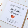 Personalised 7th Anniversary Card With Copper Heart, thumbnail 1 of 7
