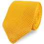 100% Polyester Diamond End Knitted Tie Mustard Yellow, thumbnail 1 of 4