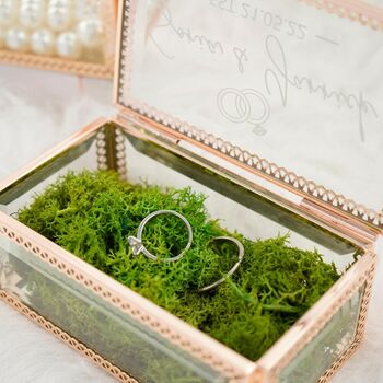 Custom Geometric Glass Wedding Ring Box, 2 of 6
