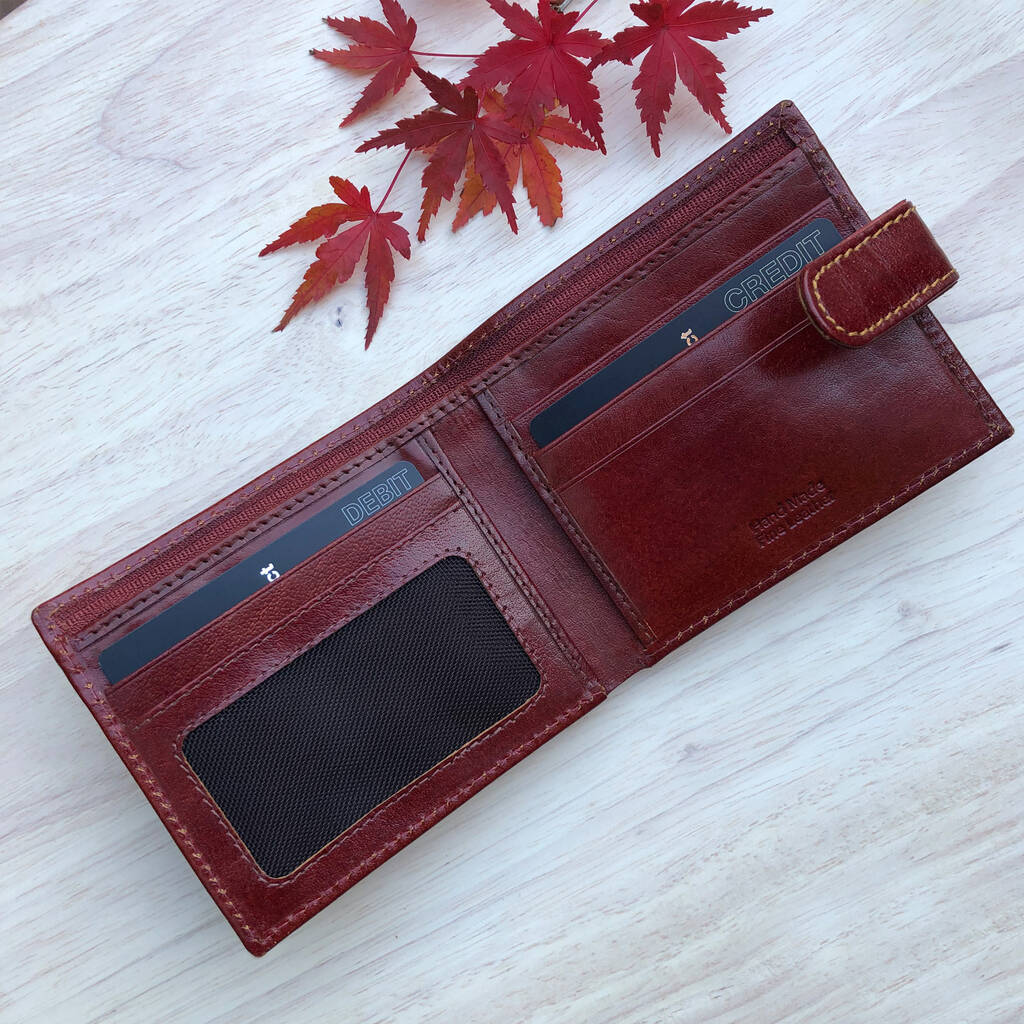  Men s  Cognac Tan  Leather  Wallet  By Holly Rose 