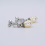 Rhinestone Embellished Pearl Drop Clip On Earrings, thumbnail 1 of 5