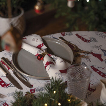 Luxury Designer Christmas Napkin Sets Winter Village, 2 of 5