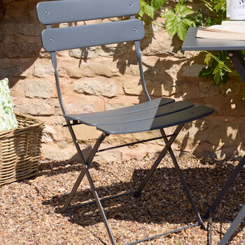 Carbon Grey Two Person Garden Bistro Set, 3 of 5